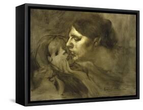 The Baiser Maternelmotherly Kiss-Eugene Carriere-Framed Stretched Canvas