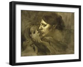 The Baiser Maternelmotherly Kiss-Eugene Carriere-Framed Giclee Print