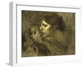 The Baiser Maternelmotherly Kiss-Eugene Carriere-Framed Giclee Print