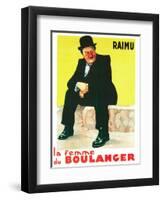 THE BAKER'S WIFE, (aka LA FEMME DU BOULANGER), French poster art, Raimu, 1938-null-Framed Art Print