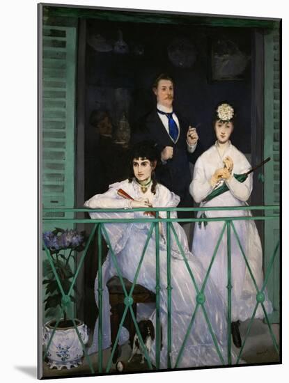 The Balcony. Painting shows painter Berthe Morisot, 1868-69-Edouard Manet-Mounted Giclee Print