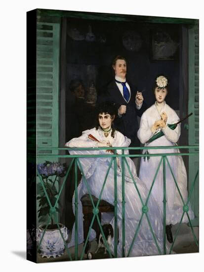 The Balcony. Painting shows painter Berthe Morisot, 1868-69-Edouard Manet-Stretched Canvas