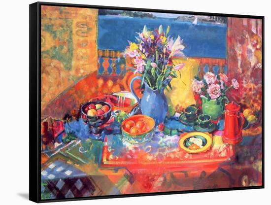 The Balcony Table-Peter Graham-Framed Stretched Canvas