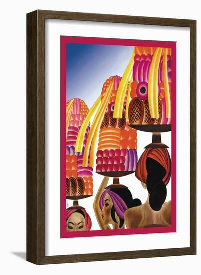 The Balinese Go Templewards-Frank Mcintosh-Framed Art Print