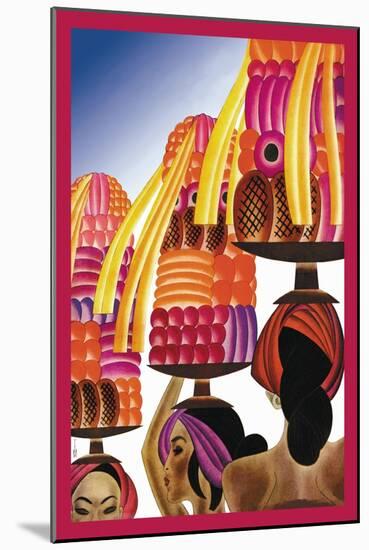 The Balinese Go Templewards-Frank Mcintosh-Mounted Art Print