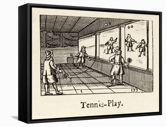 The Ball is Played Against a Side Wall-Comenius Orbis-Framed Stretched Canvas