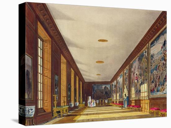 The Ball Room, Hampton Court, from 'The History of the Royal Residences', Engraved by Richard Reeve-Richard Cattermole-Stretched Canvas