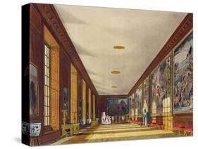 The Ball Room, Hampton Court, from 'The History of the Royal Residences', Engraved by Richard Reeve-Richard Cattermole-Stretched Canvas