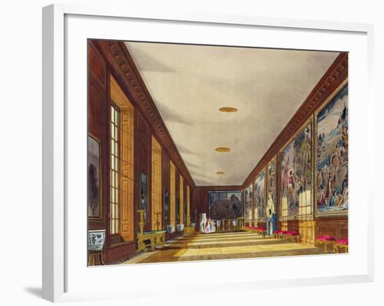 The Ball Room, Hampton Court, from 'The History of the Royal Residences', Engraved by Richard Reeve-Richard Cattermole-Framed Giclee Print