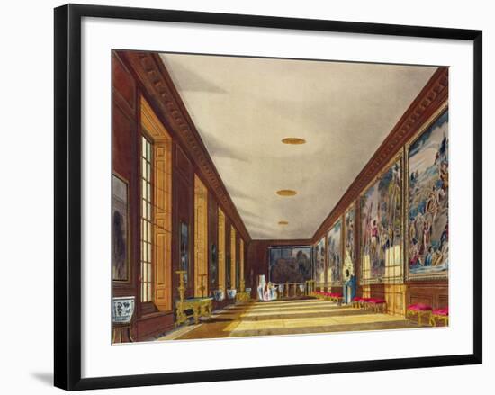 The Ball Room, Hampton Court, from 'The History of the Royal Residences', Engraved by Richard Reeve-Richard Cattermole-Framed Giclee Print