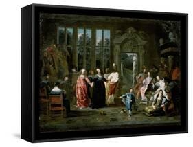 The Ball-Hieronymus Janssens-Framed Stretched Canvas