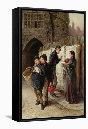The Ballad Seller, the Black Gate, 1884-Ralph Hedley-Framed Stretched Canvas