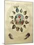 The Ballooning Game, with Illustrations of Different Hot Air Balloons, c.1784-null-Mounted Giclee Print