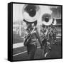 The Baltimore Colts' Marching Band Leaving the Field-null-Framed Stretched Canvas