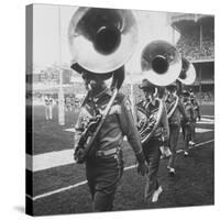 The Baltimore Colts' Marching Band Leaving the Field-null-Stretched Canvas