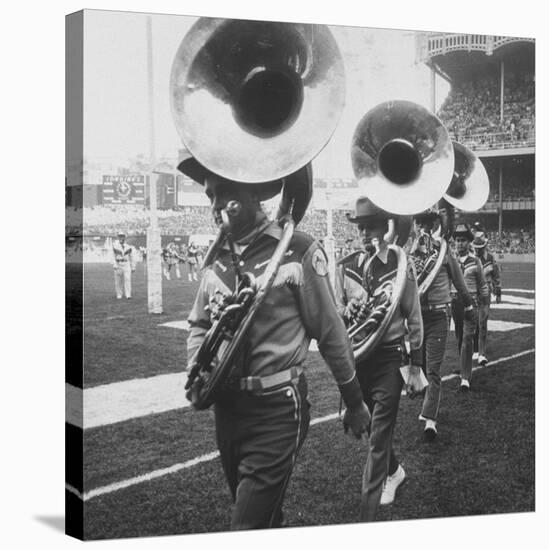 The Baltimore Colts' Marching Band Leaving the Field-null-Stretched Canvas