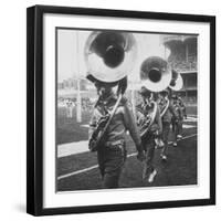 The Baltimore Colts' Marching Band Leaving the Field-null-Framed Photographic Print