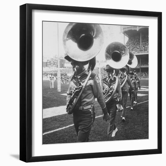 The Baltimore Colts' Marching Band Leaving the Field-null-Framed Photographic Print