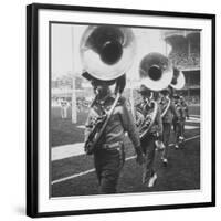 The Baltimore Colts' Marching Band Leaving the Field-null-Framed Photographic Print