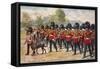 The Band of the Irish Guards March Through Hyde Park-Harry Payne-Framed Stretched Canvas