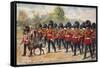 The Band of the Irish Guards March Through Hyde Park-Harry Payne-Framed Stretched Canvas