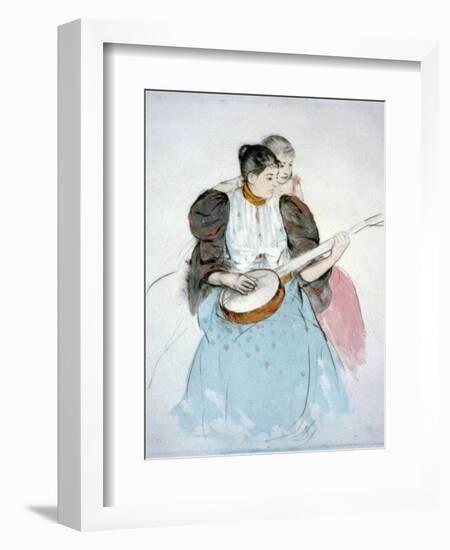 The Banjo Lesson, Painting by Mary Cassatt, 1894-null-Framed Art Print