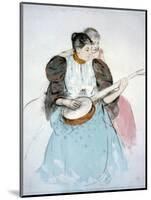 The Banjo Lesson, Painting by Mary Cassatt, 1894-null-Mounted Art Print