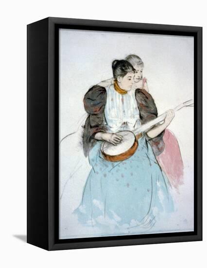 The Banjo Lesson, Painting by Mary Cassatt, 1894-null-Framed Stretched Canvas