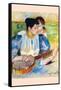 The Banjo Lesson-Mary Cassatt-Framed Stretched Canvas