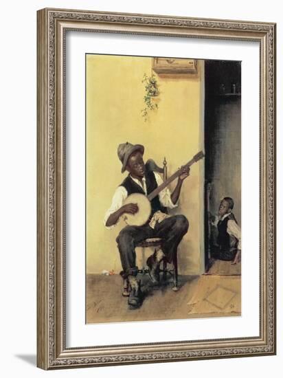 The Banjo Player, 1881-Leon Delachaux-Framed Giclee Print