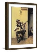 The Banjo Player, 1881-Leon Delachaux-Framed Giclee Print