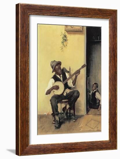 The Banjo Player, 1881-Leon Delachaux-Framed Giclee Print