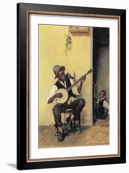 The Banjo Player, 1881-Leon Delachaux-Framed Giclee Print