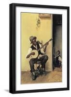 The Banjo Player, 1881-Leon Delachaux-Framed Giclee Print
