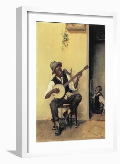 The Banjo Player, 1881-Leon Delachaux-Framed Giclee Print