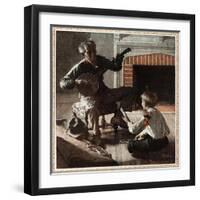 The Banjo Player-Norman Rockwell-Framed Giclee Print