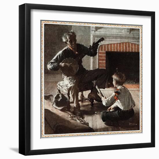 The Banjo Player-Norman Rockwell-Framed Giclee Print