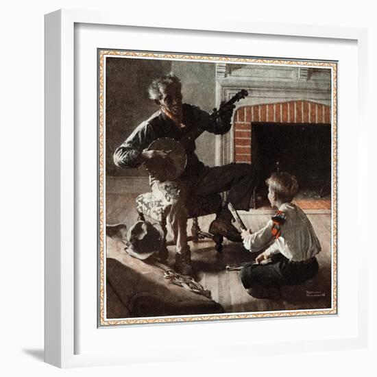 The Banjo Player-Norman Rockwell-Framed Giclee Print