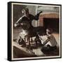 The Banjo Player-Norman Rockwell-Framed Stretched Canvas