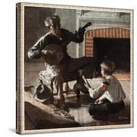 The Banjo Player-Norman Rockwell-Stretched Canvas