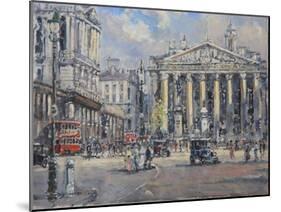 The Bank Crossing, the Royal Exchange and the Bank of England C.1930-John Sutton-Mounted Giclee Print