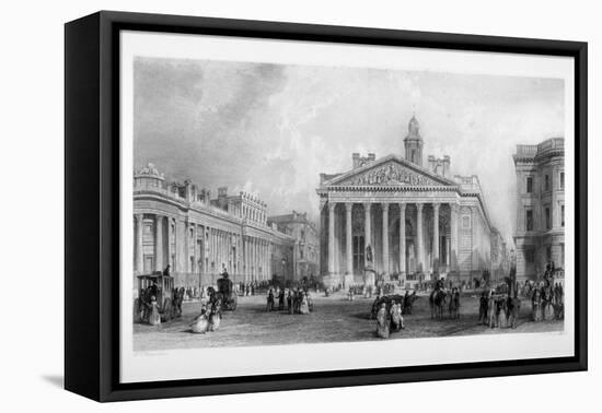 The Bank of England and Royal Exchange, City of London, C1845-TA Prior-Framed Stretched Canvas