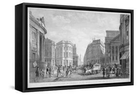 The Bank of England and the Newly-Straightened Prince's Street, City of London, 1837-Thomas Higham-Framed Stretched Canvas