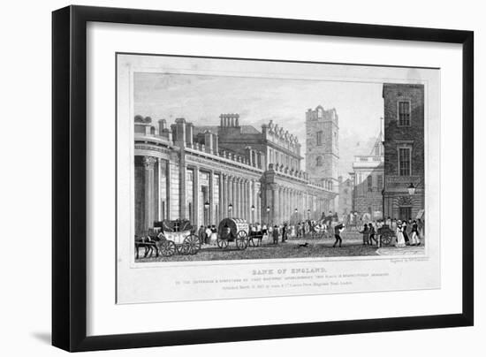 The Bank of England, City of London, 1827-William Tombleson-Framed Giclee Print