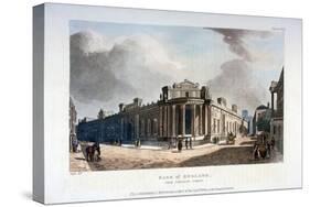 The Bank of England, from Cateaton Street, City of London, 1809-Augustus Charles Pugin-Stretched Canvas