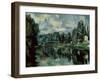 The Banks of Marne at Creteil-Paul Cézanne-Framed Premium Giclee Print