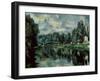 The Banks of Marne at Creteil-Paul Cézanne-Framed Premium Giclee Print