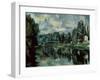 The Banks of Marne at Creteil-Paul Cézanne-Framed Premium Giclee Print