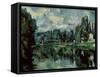 The Banks of Marne at Creteil-Paul Cézanne-Framed Stretched Canvas