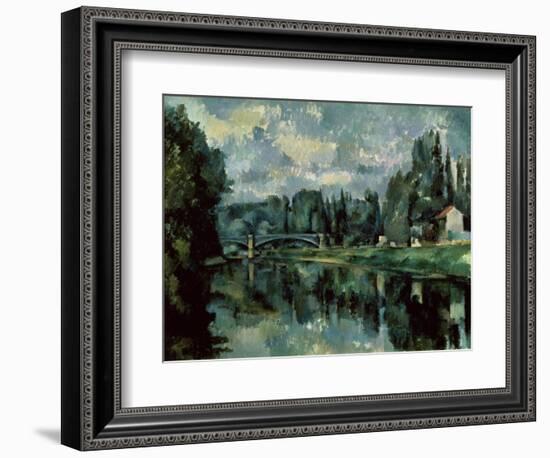 The Banks of Marne at Creteil-Paul Cézanne-Framed Art Print